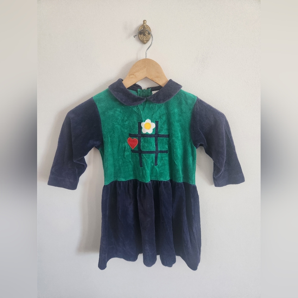 Vintage Florence Eisman Kids Flower Tic Tac Toe Dress Size 4